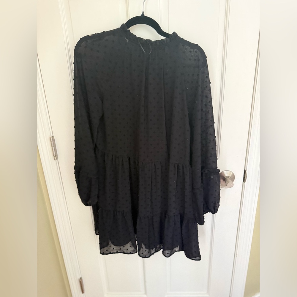 CeCe Black Textured Tunic Top - Picture 3 of 3